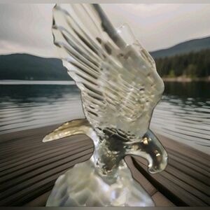 Genuine Lead Crystal Eagle Sculpture Made In France
